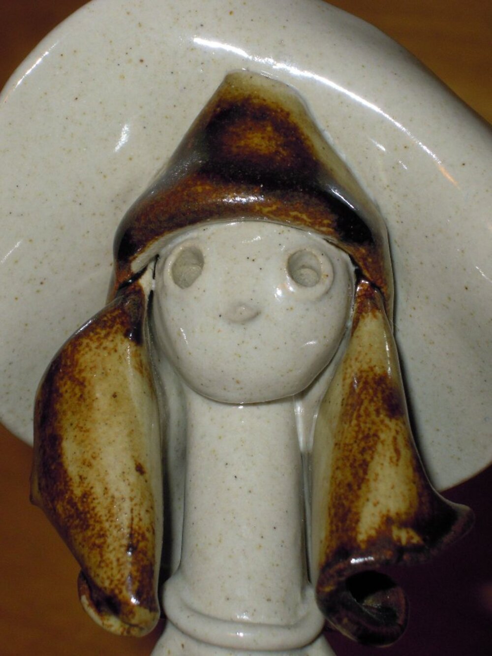Vintage Art Studio Pottery Standing Lady Woman Girl Hippie Figurine SIGNED PM